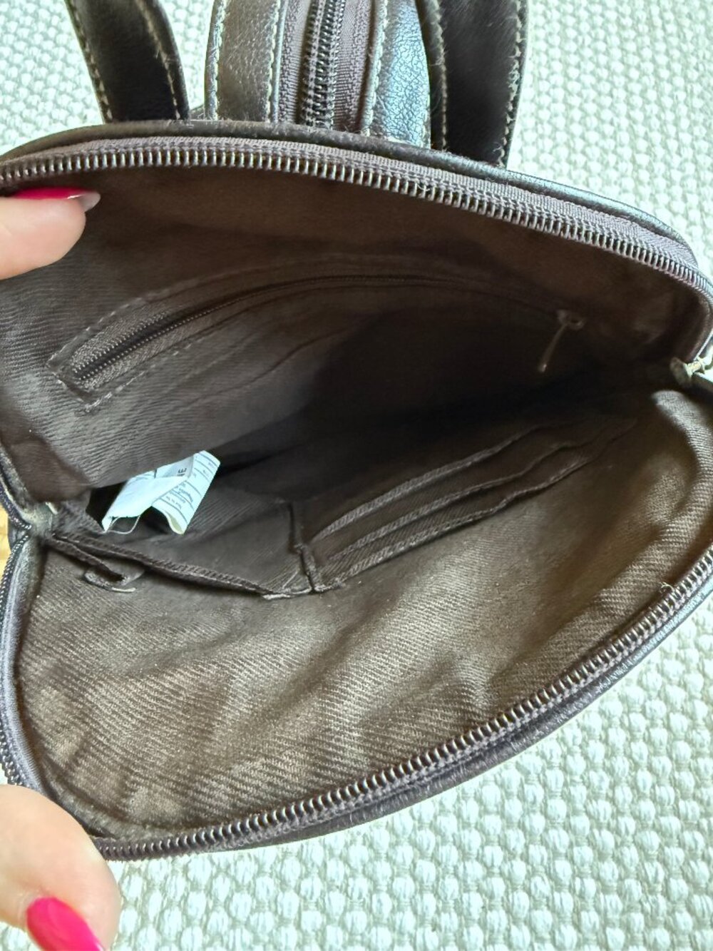Brown Faux Leather Mini Backpack - Picture 13 of 13